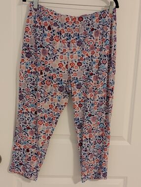 Terra & Sky Floral Stretch Leggings in Pink, Blue, Red, White